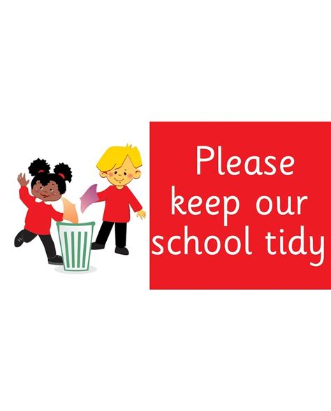Please Keep Our School Tidy Sign Purple Westcare Education Supply Shop