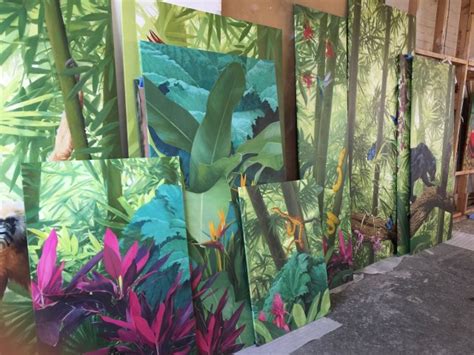 Commissioned Jungle Inspired Murals For Private Residence Hotel