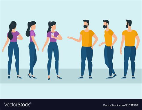 Flat Design Ready To Animation Characters Vector Image