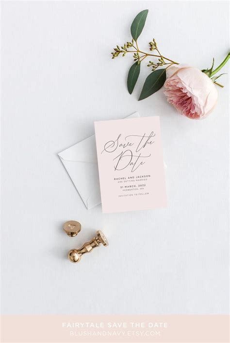 Simple Blush Save The Date Template Visit Blush And Navy To See The
