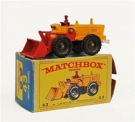 Yellow Aveling Barford Tractor Shovel In Rare Box Branded Matchbox