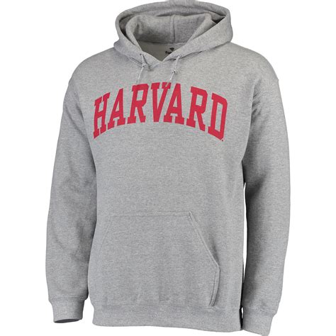 men s gray harvard crimson basic arch pullover hoodie