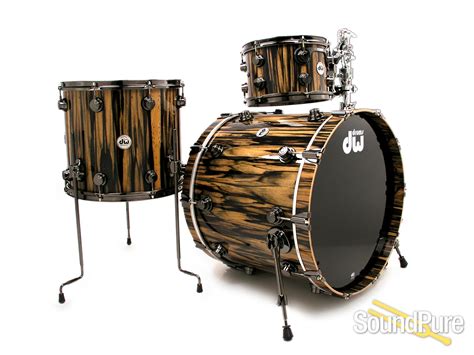 Dw 3pc Collectors Exotic Series Drum Set Royal Ebony