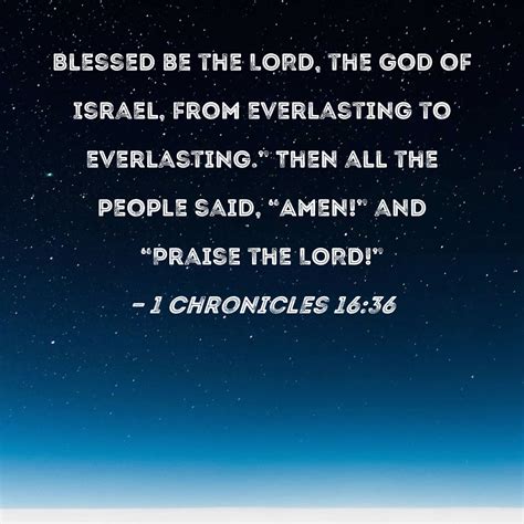 1 Chronicles 1636 Blessed Be The Lord The God Of Israel From