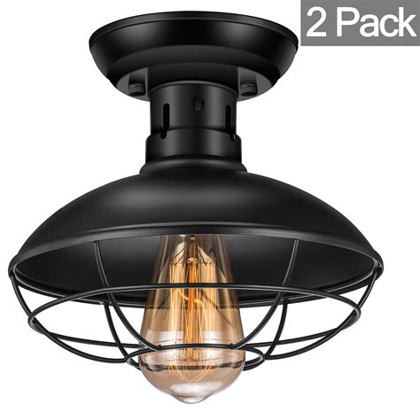 Buy Vintage Rustic Semi Flush Mount Ceiling Light 2 Pack Industrial Ceiling Light E26 Base