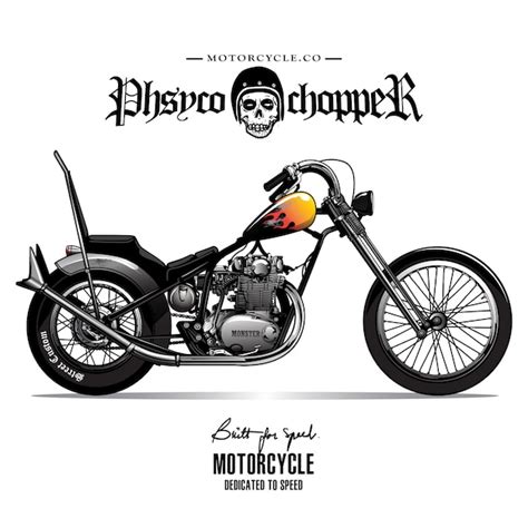 Premium Vector Vintage Chopper Motorcycle Poster
