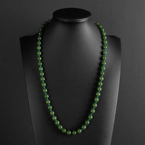 Nephrite Jade Necklace With High Translucency Certified Untreated For