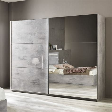 Here you'll find 2, 3 and 4 door kits and the track sets you need to complete your sliding wardrobe door kit. Abby Mirrored Sliding Wardrobe Large In Grey Marble Effect ...