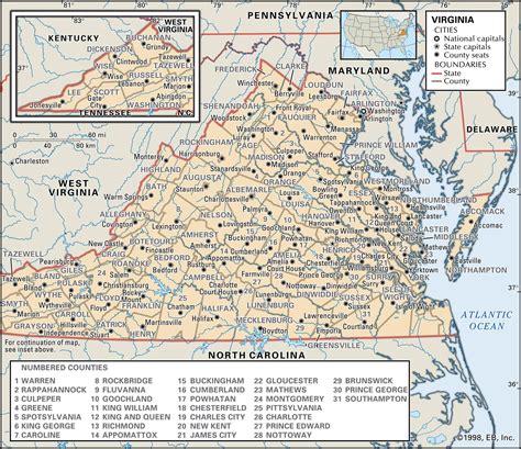 Virginia Map With Counties Outlined Virginia Map
