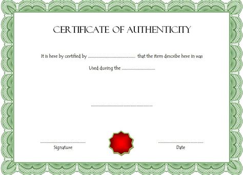 Photography Certificate Of Authenticity Template Creative