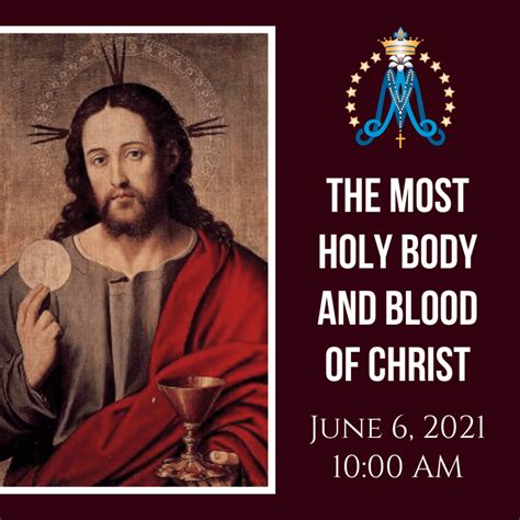 The Most Holy Body And Blood Of Christ St Mary