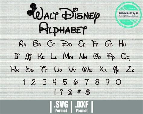 Disney Alphabet Svg Disney Font Svg Font Svg Mickey And Minnie Font