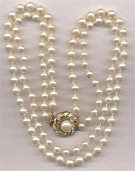 Beautiful Vintage Pearl Necklace Majorica Rhinestone Etsy Pearl Necklace Vintage Pearls
