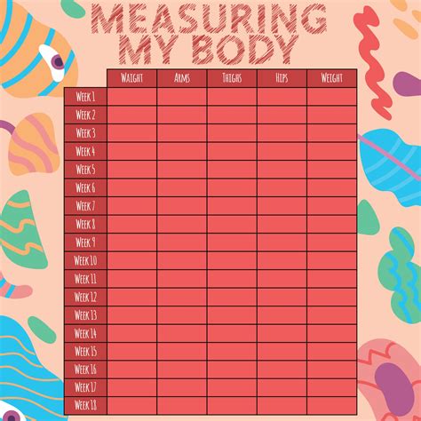 Printable Weight Loss Measurement Chart Printable Word Searches