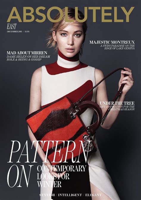 Jennifer Lawrence Absolutely East Cover Magazine December 2015