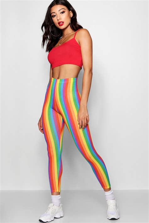 Rainbow Leggings Boohoo Uk Rainbow Leggings Rainbow Outfit Pride