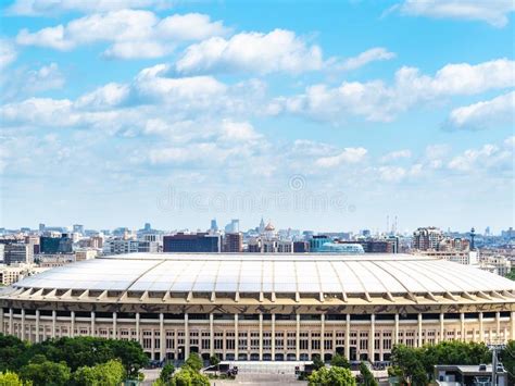 Luzhniki Stadium And Panorama Of Moscow City Editorial Photography