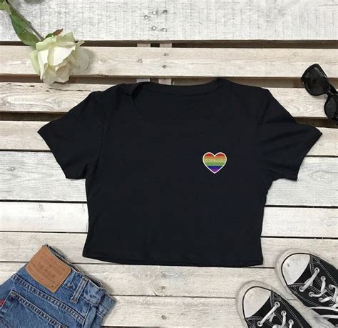 Pride Heart Crop Top Pridetshirt Festival Clothing Gay Etsy