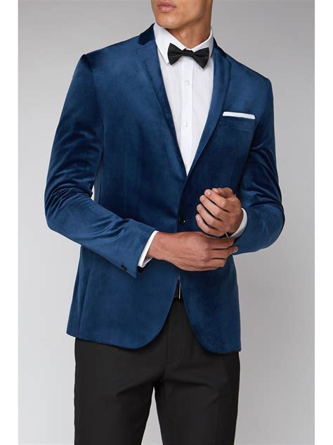 Limehaus Sapphire Velvet Slim Fit Suit Jacket Velvet Prom Suit