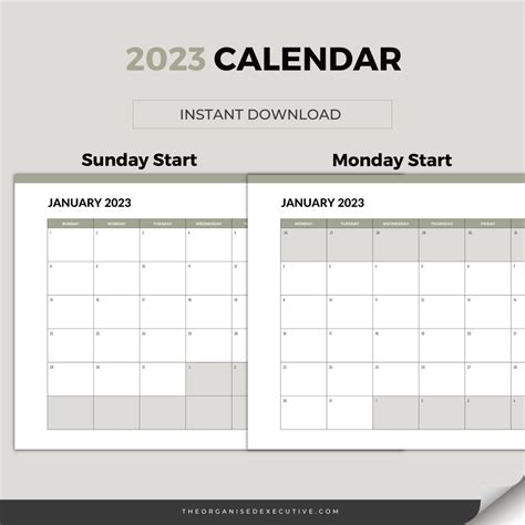 Simple 2023 Year Calendar Weeks Start On Monday Simple 2023 Year Vrogue