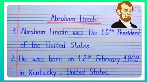 10 Lines Essay On Abraham Lincoln L Essay On Abraham Lincoln L Abraham