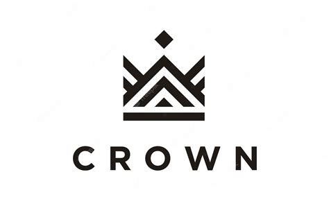 Line Art Crown Royal Logo Design Premium Wektor