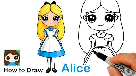How To Draw Alice In Wonderland Youtube