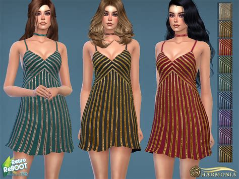 Retro 70s Sequin Embellished Disco Dress By Harmonia At Tsr Sims 4