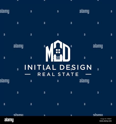 Initial Letter Md Monogram Logo With Abstract House Shape Simple And