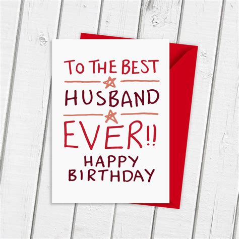 Happy Birthday Card For Husband Hubby Birthday Card