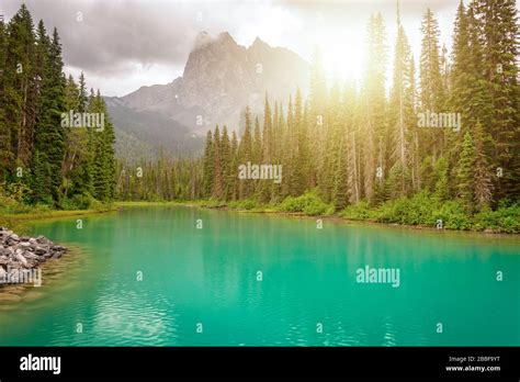 Emerald Lake Near Golden In Yoho National Park In The Canadian Rocky