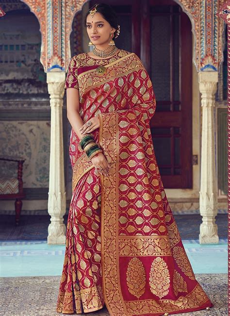 Red Silk Wedding Saree Sarees Designer Collection