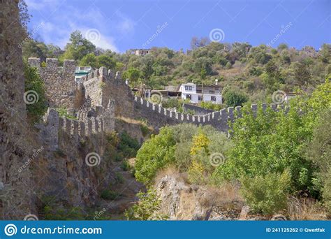 Stone Wall Of An Ancient Fortress In The Turkish City Of Alanya Stock