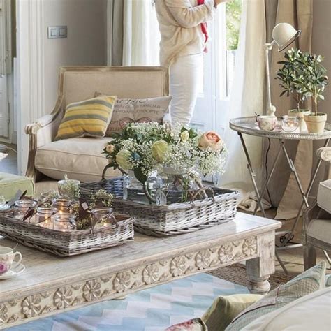45 Modern Living Rooms Furnished In Shabby Chic Style Coffee Table