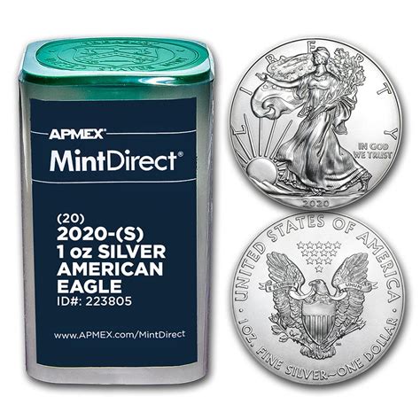 Buy 2020 S 1 Oz American Silver Eagles 20 Coin Mintdirect® Tube Apmex