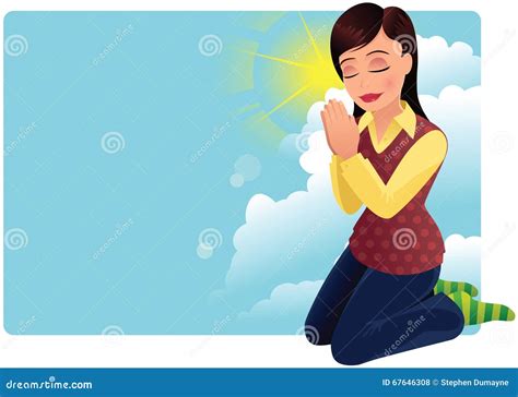 Young Woman Praying Stock Vector Illustration Of Event 67646308