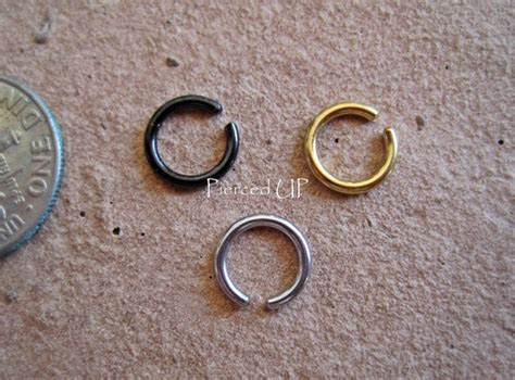 16g 6mm Nose Ring Septum Hoop Daith 3 Colors By Piercedup On Etsy