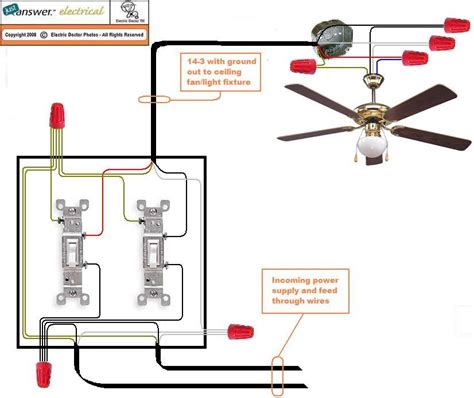 Wiring A Fan And Light With 2 Switches Wiring Diagram For Ceiling Fan