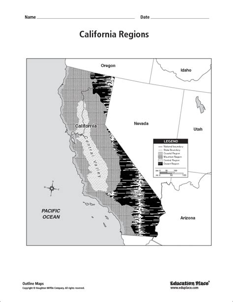 California Regions Map Organizer For 4th 12th Grade Lesson Planet