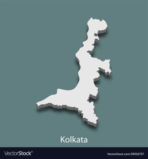 3d Isometric Map Of Kolkata Is A City Of India Vector Image