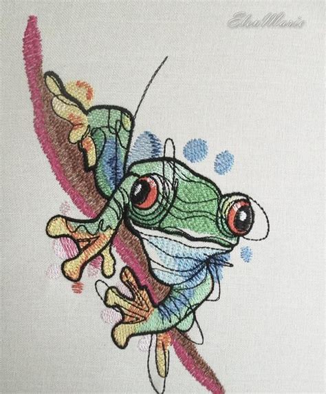 Frog Machine Embroidery Design Embroidery Frog Embroidery Etsy