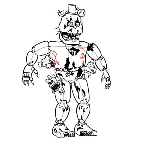 How To Draw Nightmare Freddy Sketchok Easy Drawing Guides