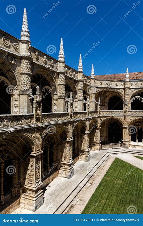 Two Storey Cloisters Of The Jeronimos Monastery Stock Image Image Of