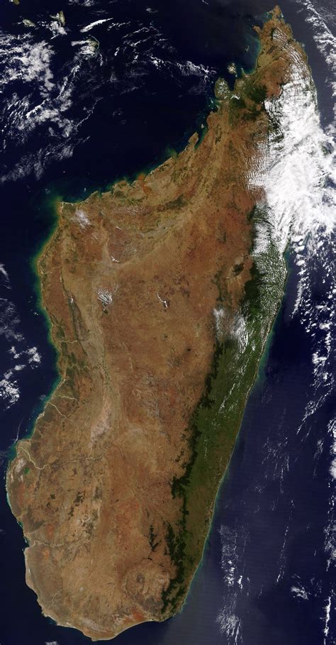 Large Detailed Satellite Map Of Madagascar Madagascar Africa