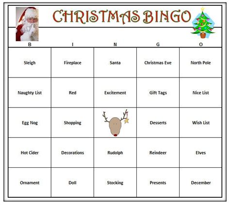 Christmas Party Bingo Game 60 Cards Christmas Holiday Bingo