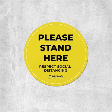 Please Stand Here Floor Sticker For Social Distancing