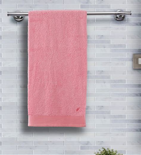 Buy Pink Solid 550 Gsm 100 Cotton Bath Towel By Maspar At 10 Off By
