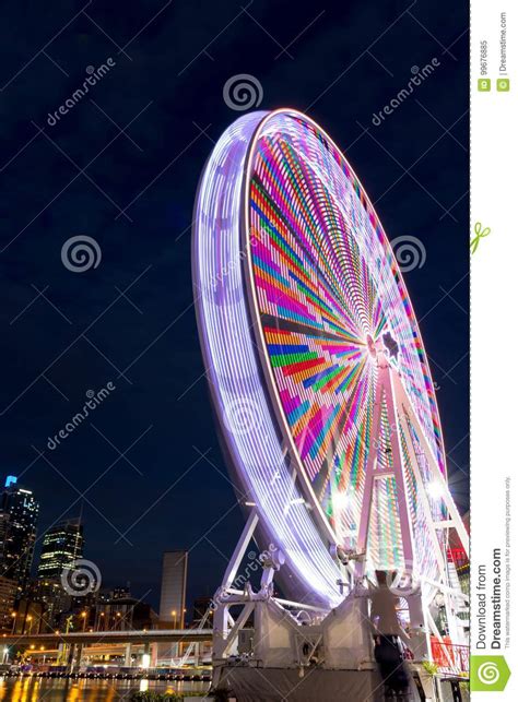 Colorful Ferris Wheel Lights Up The Night Editorial Image Image Of