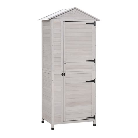 Outsunny Wooden Garden Cabinet Backyard 4 Tier Storage Shed 3 Shelves