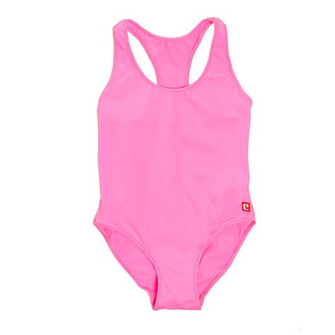 Girls Upf50 One Piece Racer Back Swimsuit Pink Pluunge